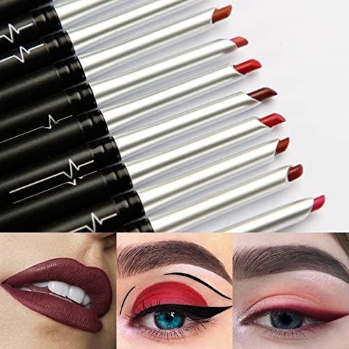 Vefsu 17 colorido Lip Lip Shadow Eyeliner Lipstick Lip lápis à prova d'água Lipstick duradouro com kit de maquiagem de linha