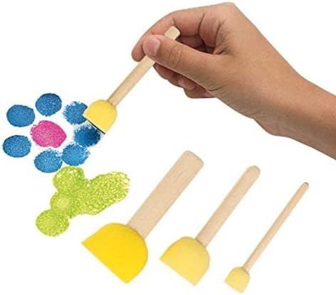WAFJAMF 20-PIECES Tamanho variado esponjas redondas Conjunto de pincel, ferramentas de pintura para crianças
