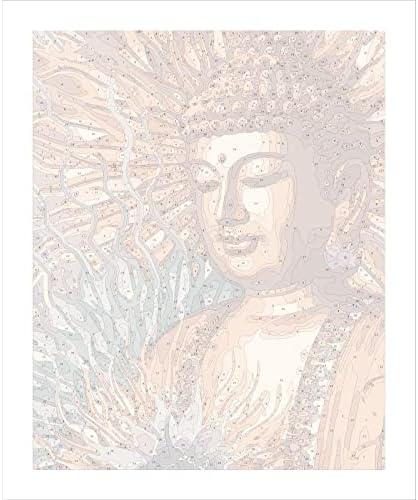 Yscolor Paint by Number for Adults Buddha estátua Lotus Diy Canvas Pintura a óleo Kits Iniciantes Decoração de parede para casa Presentes 16x20 polegadas