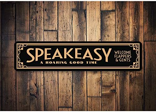 Sinal de speakeasy, sinal da barra de boas -vindas - 9 x 36 polegadas