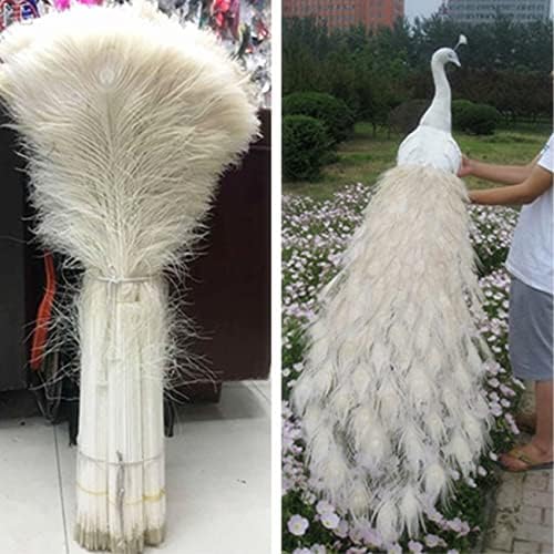 Pumcraft Feather for Craft 20pcs / lote branco natural penas de pavão 70-80 cm / 28-32 polegadas Acessórias de festa de carnaval Jóias