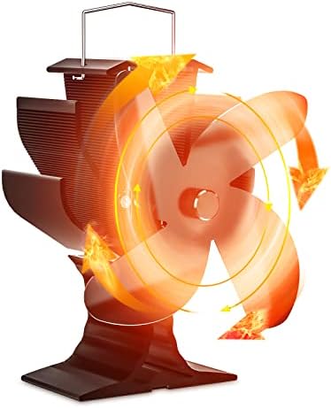 SignStek Heat Powered Wood Stove Fan para queimador de madeira/tronco/lareira/aquecedor, não elétrico, silencioso e ecológico