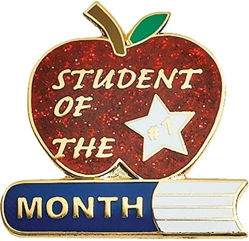 Anderson Student of the Month Glitter Award Pin, prêmios de estudantes, pacote de 12