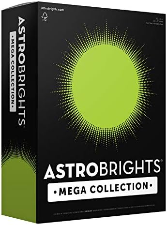 Astrobrights Mega coleção, papel colorido, verde brilhante, 625 folhas, 24 lb/89 gsm, 8,5 x 11 - mais folhas!