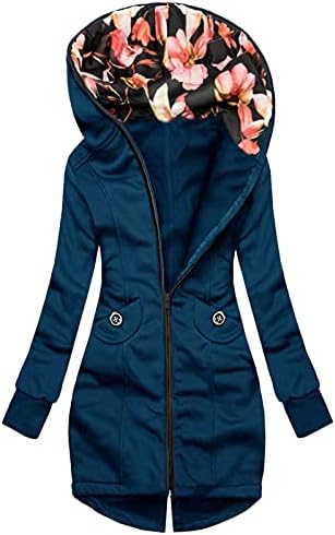 PRDECEXLU Praia Jaqueta de manga longa feminino Women Winter Trendy Solid Comfort Casacos com capuzes com capuzes de casacos