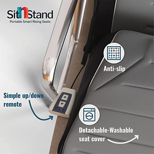 Pacote premium de Sitnstand: Unidade de assento portátil Smart Rising + Bateria recarregável extra e tampa do assento,