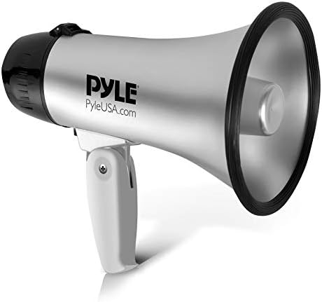 Pyle portátil megaphone Sirene Bullhorn - compacto e bateria operada com energia de 20 watts, microfone e megafone portátil Sirene Bullhorn - compacto e bateria pmp22gr