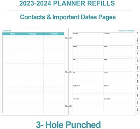 2023-2024 RECILLE DE PLANEIRO-Uma página por dia diariamente ＆ Planejador mensal, julho de 2023-junho de 2024, Priorizado, lista de