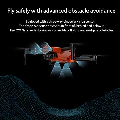 Autel Robotics Evo Nano Drone 249G Ultralight Dobrable Drone, 28 minutos de vôo, CMOS de 1/2 polegada, câmera anti-shake de 4k com gimbal de 3 eixos, 10 km de transmissão de vídeo RC Quadcopter