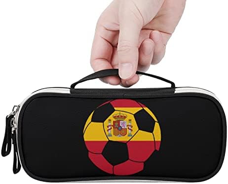 Espanha Soccer PU PU LENTA LENTA CASE Organizador Bola de maquiagem Bolsa portátil de papelaria portátil
