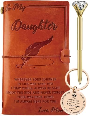 Para minha filha Journal da mãe, filha Keychain, para minha filha Presentes da mãe, filha do diário de 140 páginas