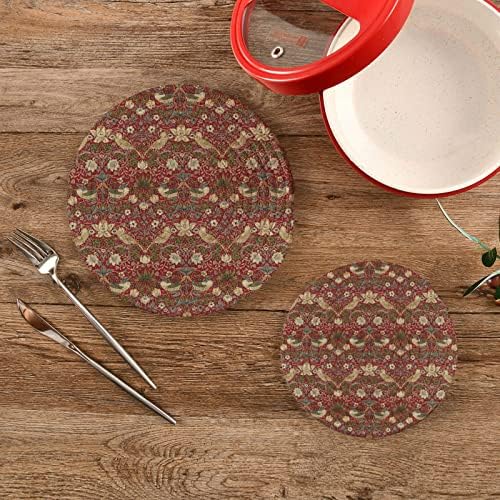 Alaza William Morris Impressões Pote Titulares Trivets Conjunto 2 PCs, Potholders para cozinhas, montanhas -russas de