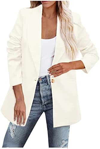 Blazer de manga longa feminina Blazer aberto