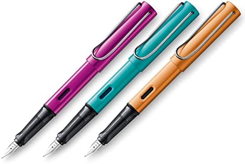 Lamy al -star 023 caneta -tinteiro - alumínio turmalina com aderência transparente e ponta de aço - tamanho da ponta f