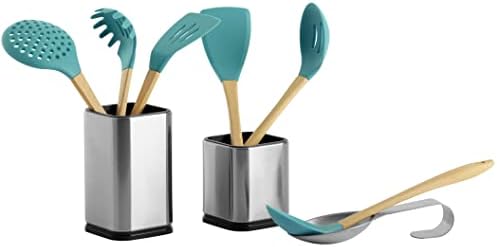 Utensílio de cozinha de aço inoxidável de cozinha - suporte para utensílios de utensílios - suporte de espátula -