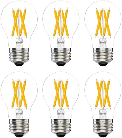 6 pacote A15 LED Bulbo, 6,5W equivalente a 60 watts Lâmpada diminuída de lâmpada 3000k Base E26 mole de 60 watts Lâmpada global