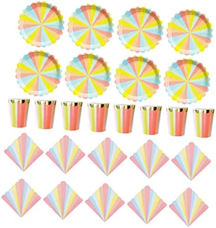 ABAODAM 1 SET Candy Color Tabelware Decoração de verão Decoração de bebê Decoração de casamento Placas de papel pequenas