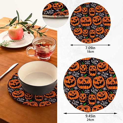 Trivadas de abóbora de Halloween para pratos quentes suportes de panela conjunto de 2 peças Pads quentes para trivetes