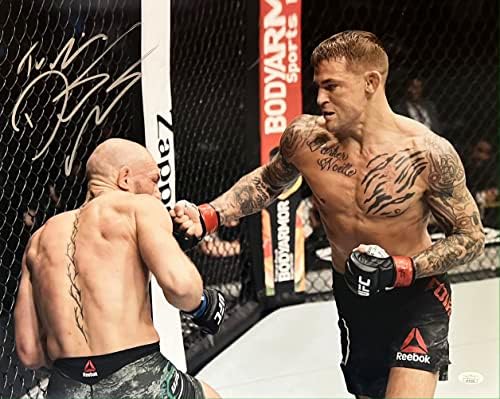 Dustin Poirier autografado assinado inscrito 16x20 foto UFC JSA Conor McGregor