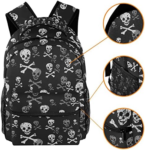 Skulls Bones Pattern Backpack Students Bags de ombro de viagens Backpachas da escola da faculdade