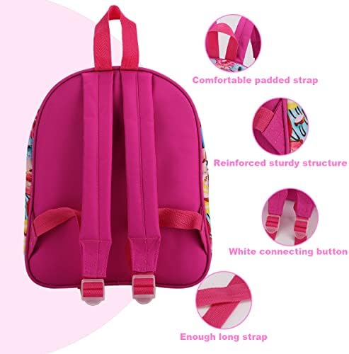 Mochila Dodinmi Toddler para meninas, mochilas de 12,5 para crianças para meninas, pequena bookbag de criança com bolsa