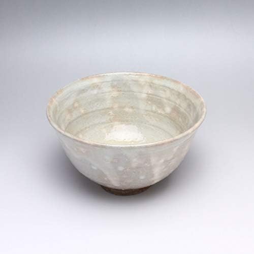 Kohiki hagi ware matcha teabowl feito por yasushi okada. Cerâmica japonesa.