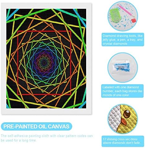 Rainbow Stripes Vortex Kits de pintura de diamante personalizados para adultos redondo perfuração completa 5D DIY