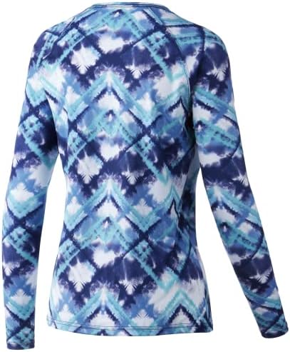 Huk Women's Standard Pursuit de manga longa Camisa de desempenho + proteção solar, azul oceânico de Roy Troy, grande