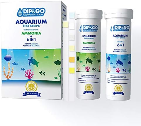 Dipe e vá tiras de teste de aquário. Kit de teste de água do aquário e kit de teste de amônia para aquário. Resultados corrigidos por