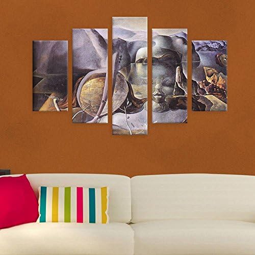 ALONLINE ART - The Endless Enigma 5 partes de Salvador Dali | Canvas esticadas emolduradas em uma moldura pronta