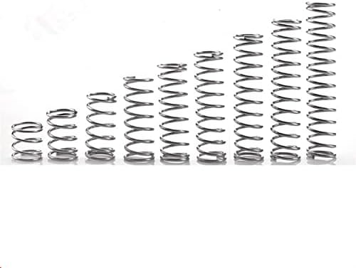 Nabubv Liujia-Compression Springs 10pcs/lote de 1,0 mm de aço inoxidável micro pequeno compressão mola de 8 mm/10mm/12mm de comprimento