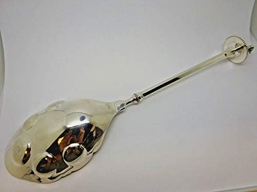 Arte prata por volta de 1865 Sterling Silver Berry Spoon GW com Cão de Whippet 3-D