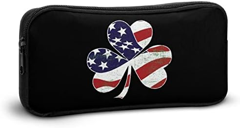 American Flag Irish Shamrock St Patricks Dia Impresso Lápis Caixa de capa Caneta Saco da bolsa Caixa de papelaria Bolsa de armazenamento