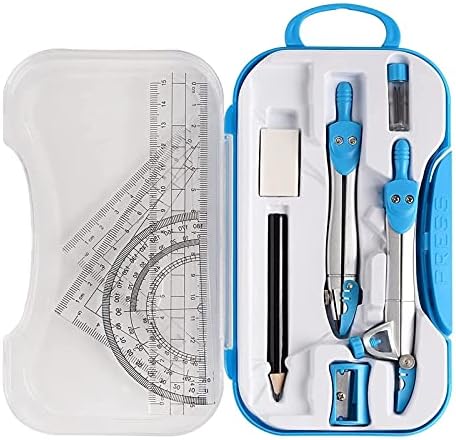 Conjunto de bússola 10pcs Geometry Math Tool Tool Kit com Compasss PRIMATOR LAVORAGEM ARATOR DE LAVAGENSER Triângulo quadrado Régua Refilia a caixa de armazenamento Bússola