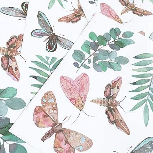 Decalques de parede de aquarela Botânica Vieli Arte. As mariposas de vinil Butterfly & Forest deixam decalque, 24 PCs. Berçário colorido,