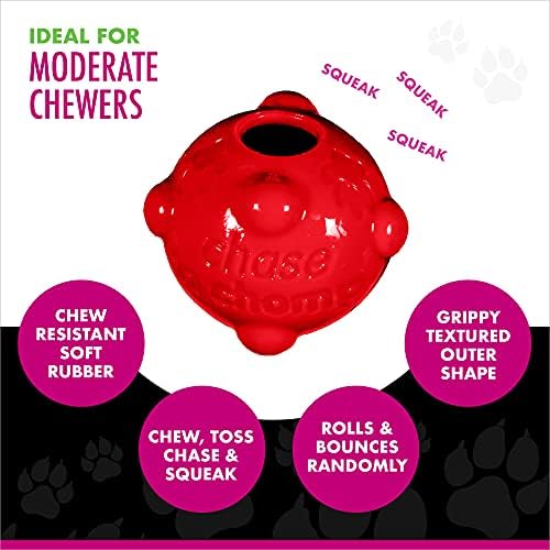 Chase 'n chomp cachorro incrível brinquedo de bola para animais de estimação, molécula, raças pequenas de 2,5 polegadas
