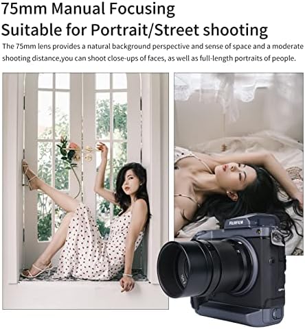 Astrhori 75mm F4 Lens de retrato manual de formato médio corresponde a 100 milhões de pixels Câmera e capa sem espelho