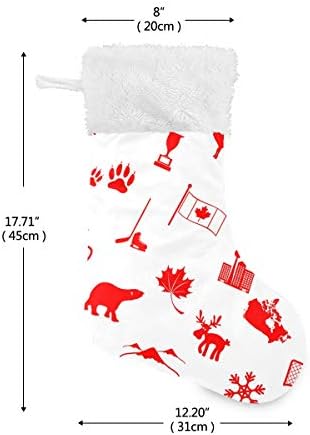 Pimilagu Canadá Símbolos de temas country Ícones de meias de Natal 1 pacote 17,7 , meias penduradas para decoração