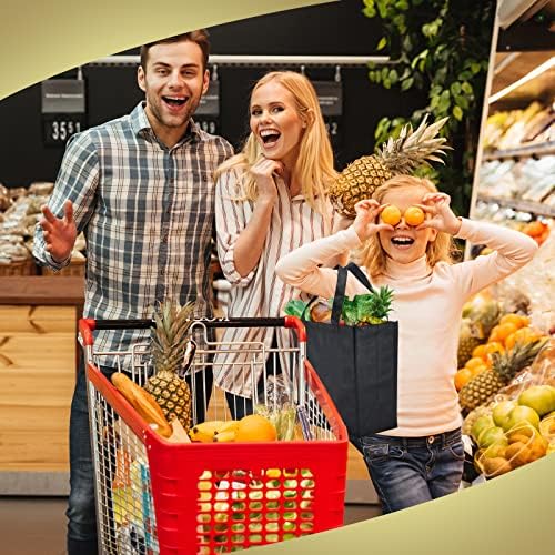 100 peças bolsas de bolsas reutilizáveis ​​Conjunto de bolsa de supermercado não tecida com alças de tecido portátil Bolsa de