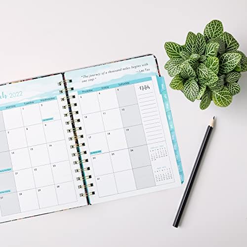 Planejador Ansbell - planejador semanal e mensal com guias mensais, agenda datada de janeiro a dezembro de 6,4 x 8,5,