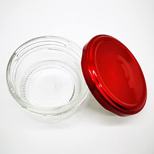 Delevo [16 pacote] Salada de vidro Recipiente de molho para ir, 2,5 onças pequenos recipientes de condimentos com tampas, copos de