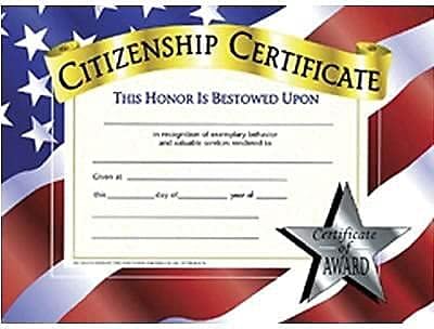 Hayes School Publishing Products Flipside Va525 Certificado de cidadania 8-1/2 polegadas x11 polegadas 30/pk ast