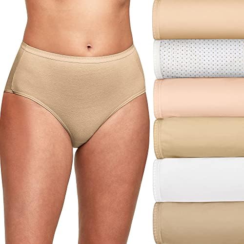 Pacote de calcinhas de cintura alta de Hanes Womens, roupas íntimas leves, com umidade, uma pacote de 6 pacote