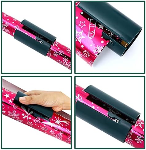 ANRUI 2PCS Christmas embrulhando papel Cutter Tubo, cortador de rolo de papel Kraft atualizado, cortador de presentes, corte mais seguro e mais fácil