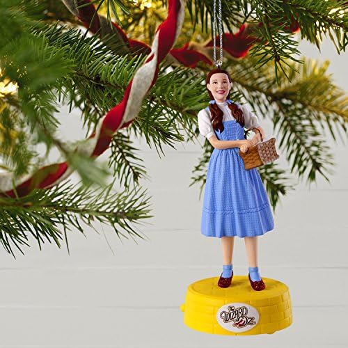 Hallmark Keetake Ornamento de Natal de 2018 do ano datado, o Mágico de Oz Collectibles Dorothy em algum lugar sobre o arco -íris com música