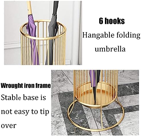 Omoons Umbrella Stand, guarda -chuva leve com ganchos, porta de canto compacto Bucke/b/29x67cm