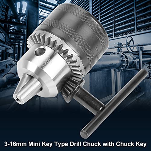 Chuck de broca, broca de 3-16mm de broca com mini-chuck Key para broca elétrica para tornos e prensas de broca, broca