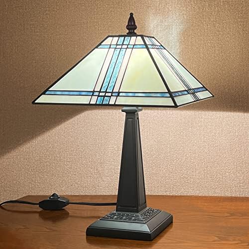 ArtZone Tiffany Table Lamp [W12''XH19 ''], Tiffany Table Lights Antique vitral de vidro de cabeceira candeeiro de mesa para a cabeceira/mesa de leitura/sala de estar/escritório em casa/quarto
