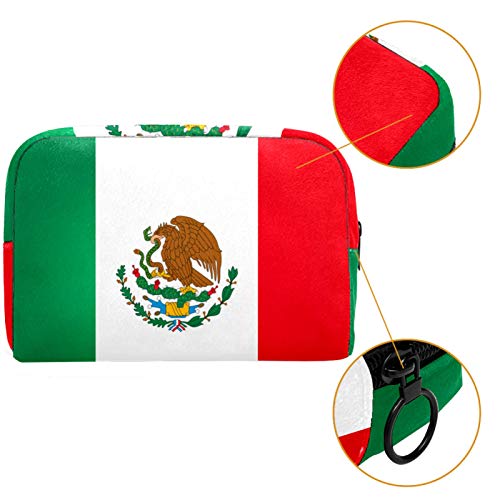 Bolsa de higiene pessoal Bolsa de lava -lava de maquiagem cosmética com bandeira de zíper do México para acessórios de viagem Essentials