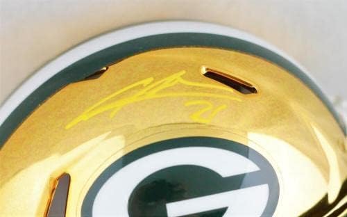 Charles Woodson assinou Packers Chrome Speed ​​Mini Capacete - JSA W Auth *Amarelo - Mini Capacetes NFL autografados
